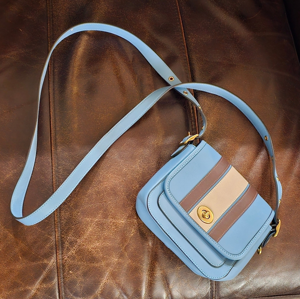 Coach Rambler 16 Varsity Stripe Limited Edition Leather Crossbody Bag NWOT - Picture 15 of 16